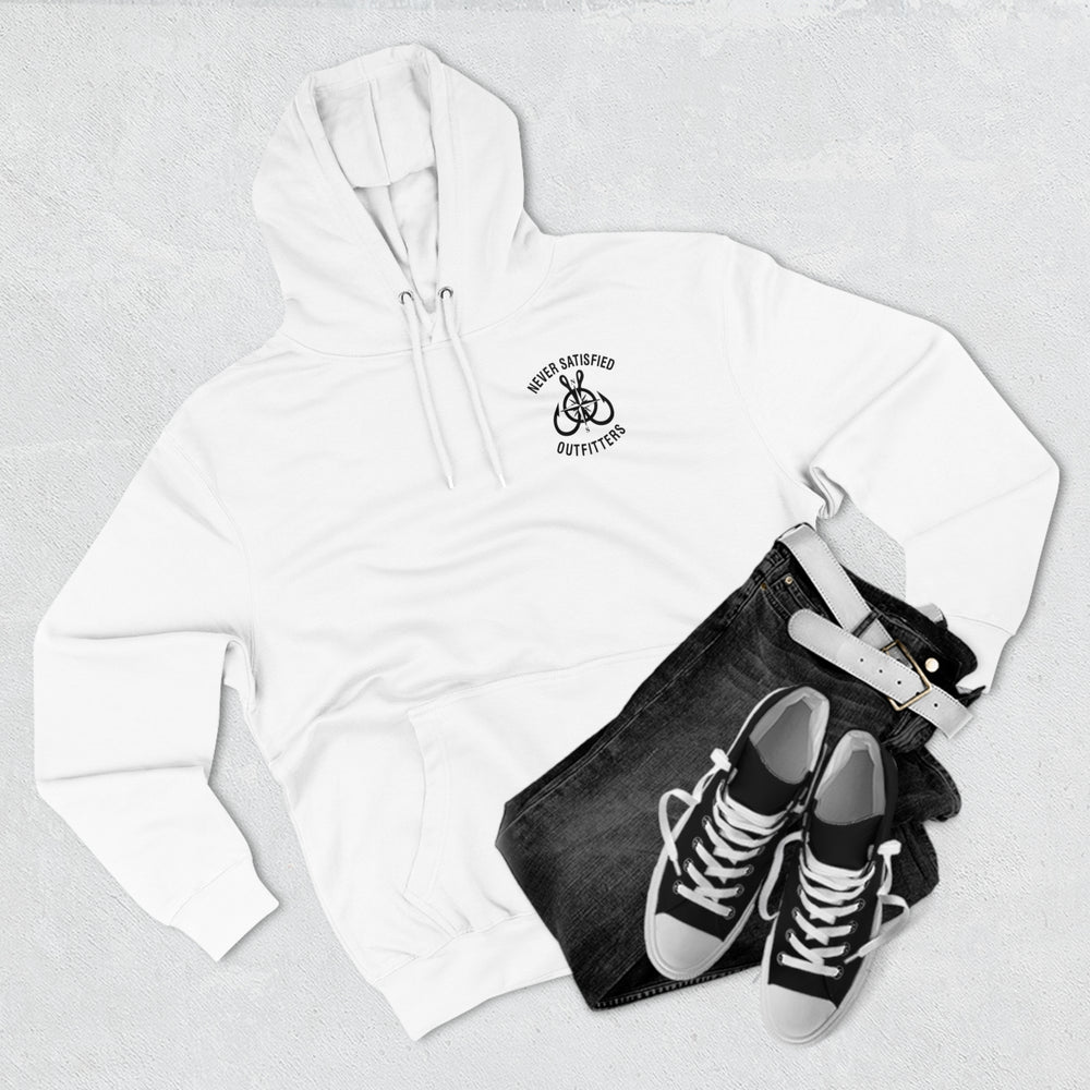
                  
                    Never Satisfied "Always Offshore" Retro Unisex Premium Pullover Hoodie
                  
                
